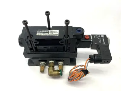 Used Norgren Solenoid Valve 150PSIG 12VDC w/ Pneumatic Manifold Base Solenoid Valves Michigan US | Maverick Industrial Sales #1398169