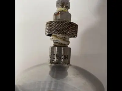 USED Swagelok FILTER HOUSING 5" L X 3" SANITARY FITTING W/ SWAGELOK VALVES