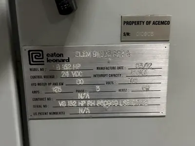 6" EATON LEONARD (NEW IN 2012) MODEL #VB152HP 3-AXIS CNC HYDRAULIC TUBE BENDER: STOCK #18103