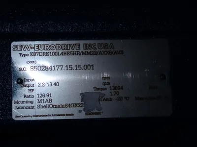Sew 3 Hp Gear Drive