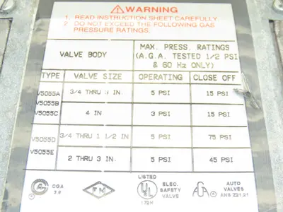 Honeywell V4055A 1296 Fluid Power Gas Valve On/Off Actuator 120V