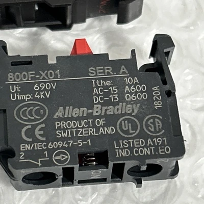 (3)Allen-Bradley 800F-X01&(3) Eaton M22-K01 Contact Blocks