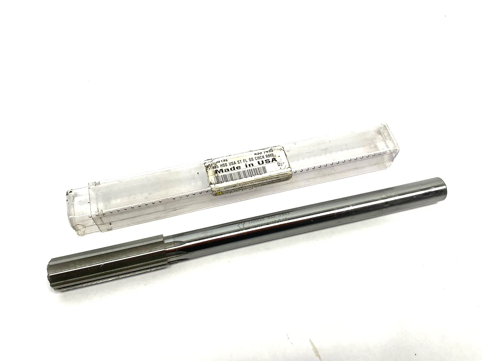 USED YANKEE REAMER HSS CHUCKING REAMER 8-FLUTES 9-1/2" OAL