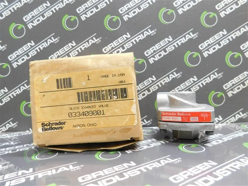 Schrader Bellows 3340-9001 Quick Exhaust Valve 150 Max. PSI New