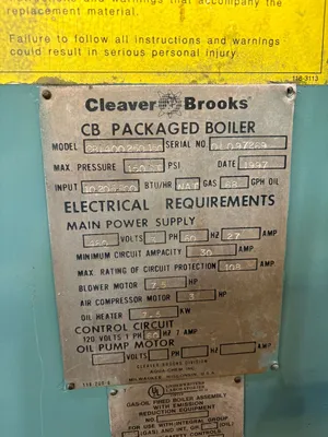 CLEAVER BROOKS CB1400-250-150 Chillers, Boilers, and HVAC | ESS Industrial Equipment Sales (4)