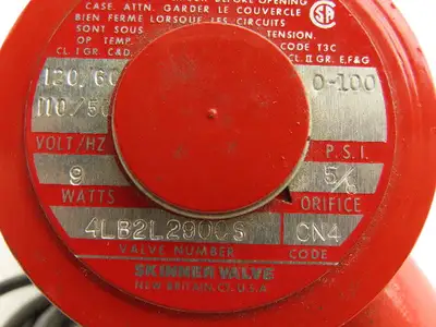 Lancer 4LB2L290CS 2-Way Skinner Solenoid Valve 3/8" NPT N.C. 0-100psi 120v SS
