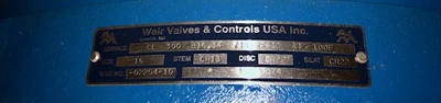 16" CL300 Weir Valves and Controls Check Valve, New Storeroom Spare