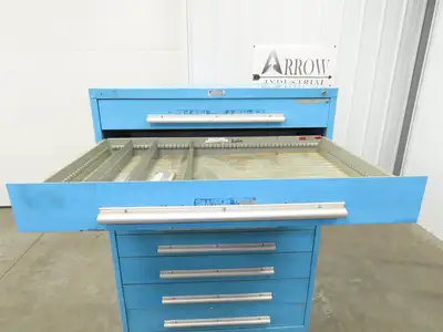 Nu-Era Modular Tool Storage Cabinet 9 Drawer 45x28x61" Stanley Vidmar Blue