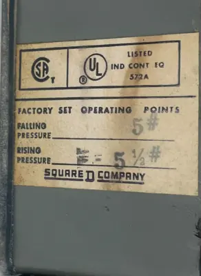 NEW SQUARE D 9012-ACW-3 PRESSURE SWITCH 9012ACW3