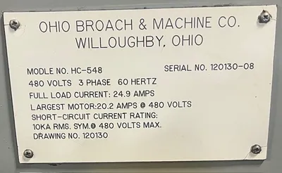 USED 2008 OHIO BROACH HC548