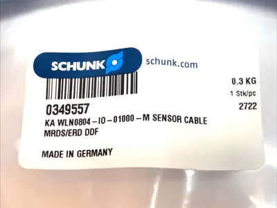 USED SCHUNK SINGLE ENDED 4‑WIRE IO SENSOR CABLE 349557