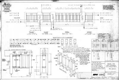 APV 20,000-30,000lb/hr Pasteurizer, Plate & Frame Heat Exchanger