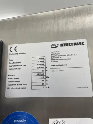 USED 2019 MULTIVAC R145