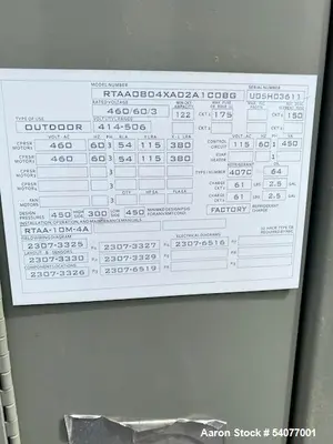USED TRANE CO RTAA0804XA02A1C0BG