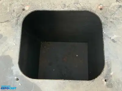 Steel Tank, tank is 20”x20”x33” deep, 6-5/8”x7-3/4” hole in top, 58” tall overall