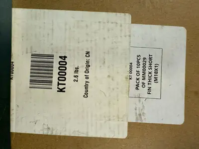 Kt00004 2.6lib. Pack of 10 Pcs of MM00029 Fin Thick Short M18X1 (7.2.2)