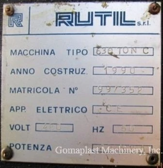 700 Ton Rutil Press, Item # 1523A