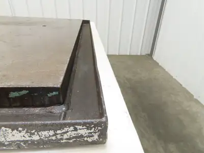Industrial Vtg Steel Machine Base 30"x40" Top Coolant Oil Trough Welding Table
