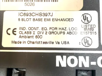 USED GE FANUC 5-SLOT CPU BASEPLATE EMI ENHANCED SERIES 90-30