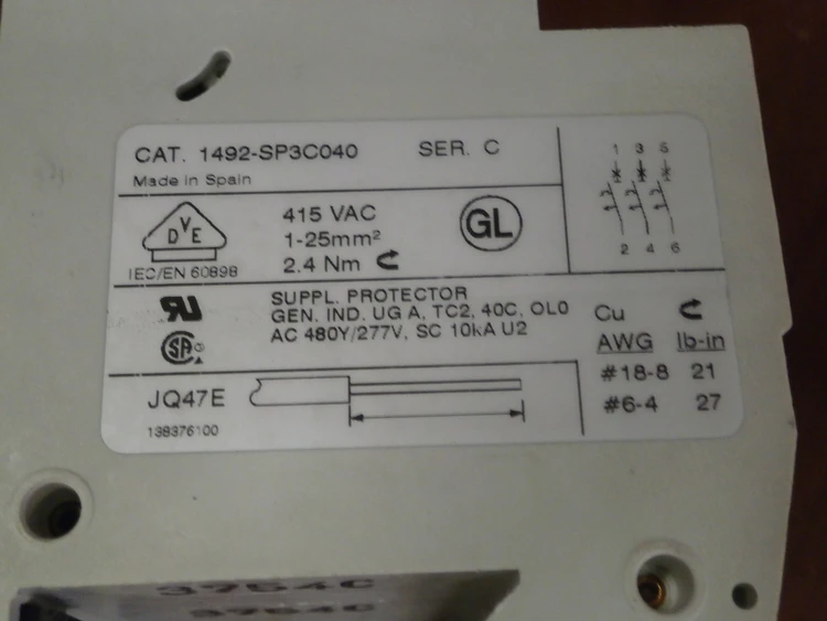 Used Allen-Bradley 1492-SP3C040 Relays & Switches Arizona US | ASSET CONVERSION SPECIALISTS, INC. #307744