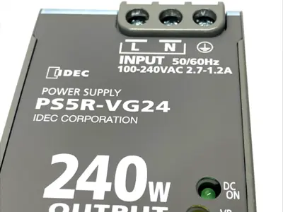 New | in-Stock IDEC Power Supply 100-240VAC 2.7-1.2A 24VDC 10A 240W DIN Rail Power Supplies Michigan US | Maverick Industrial Sales #1392478