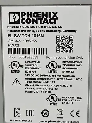 Phoenix Contact FL SWITCH 1016N Ethernet Switch (BIN433)
