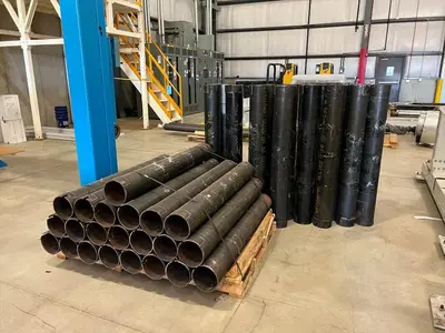 USED 2017 CHIN CHANG,  XALOY, ALLEN BRADLEY, ADVANTAGE (3) ROLL CHROME DOWNSTACK CALENDAR, EACH ROLL 20" DIAMETER X 55" WIDTH; H