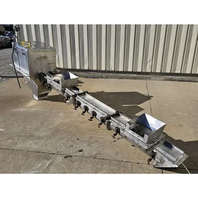 Used Sanitary Food Grade Stainless Steel Screw Conveyor Auger Feeder 131" long