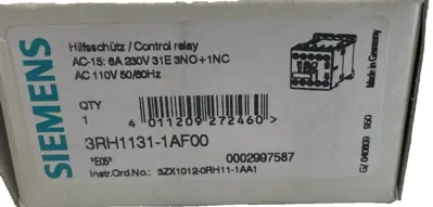 NEW SIEMENS 3RH1131-1AF00 CONTROL RELAY 3RH11311AF00