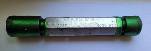 HURON GAGE GO & NO GO Thread Plug Gage GO P.D. .9227 & NOGO P.D. .9315