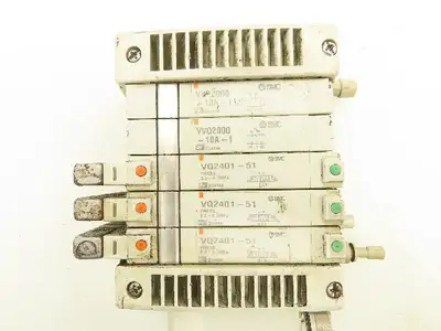 SMC VVQ2000-10A-1 VQ2401-51 Pneumatic Solenoid Valve 5-Station Manifold Block