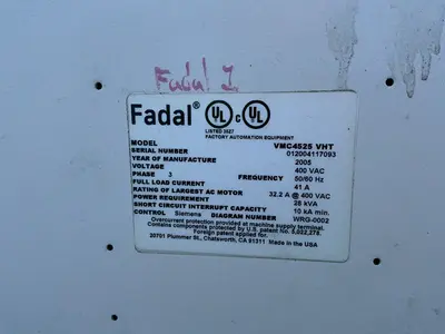 Used 2005 FADAL VMC4525 VHT Vertical Machining Centers Ohio US | HGR 24 #1453741