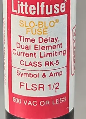 Littelfuse FLSR-1/2 Slo-Blo Dual Element Time Delay Fuse 1/2A 600V Loc4D10