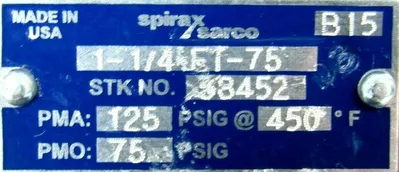 NEW SPIRAX SARCO 1-1/4-FT-75 STEAM TRAP 114FT75 38452