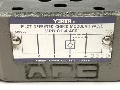 USED YUKEN PILOT OPERATED CHECK MODULAR VALVE 1/4"
