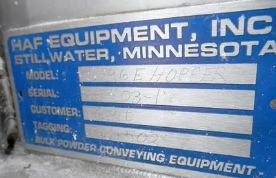 USED HAF EQUIPMENT INC. SURGE HOPPER