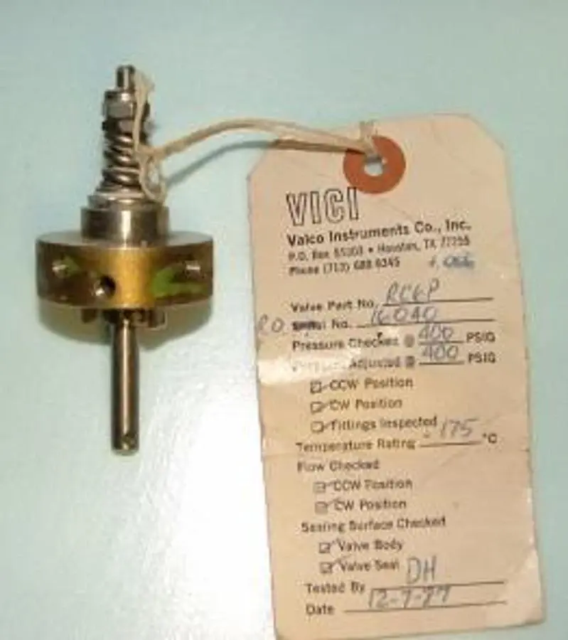 QTY. 1. VALCO VICI VALVE 6 PORT PART# RC6P R.O.# 1...