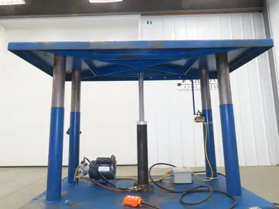 1000lbs Hydraulic Lift 4 Post Work Table Bench 71x31" Top 32-48" Lift 120V