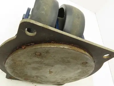 RWM Kingpinless 2-95 Swivel Plate 8"x3" Dual Caster Wheel Solid Urethane 5000Lb