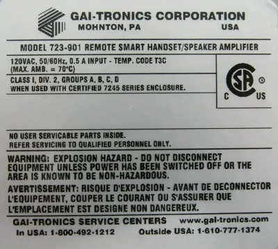 NEW GAI-TRONICS 723-901 AMPLIFIER 723901