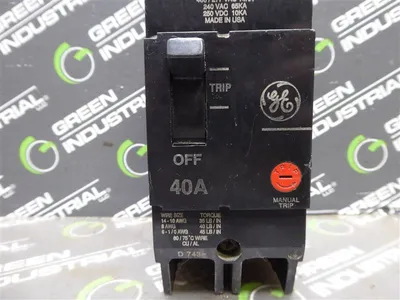 General Electric XR-1565 TEYM02 2 Pole Circuit Breaker 40 Amps 480/277VAC Used