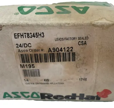 NEW ASCO EFHT8345H3 SOLENOID VALVE 24/DC