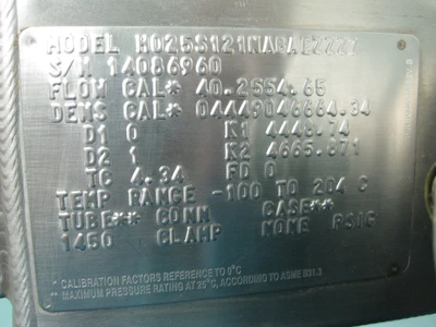 USED Micro Motion H025 S121NABAEZZZZ