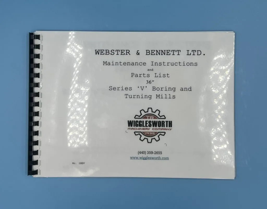 USED WEBSTER & BENNETT V Manual