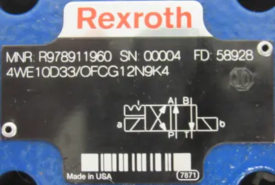 NEW REXROTH R978911960 SOLENOID VALVE 4WE10D33/OFCG12N9K4