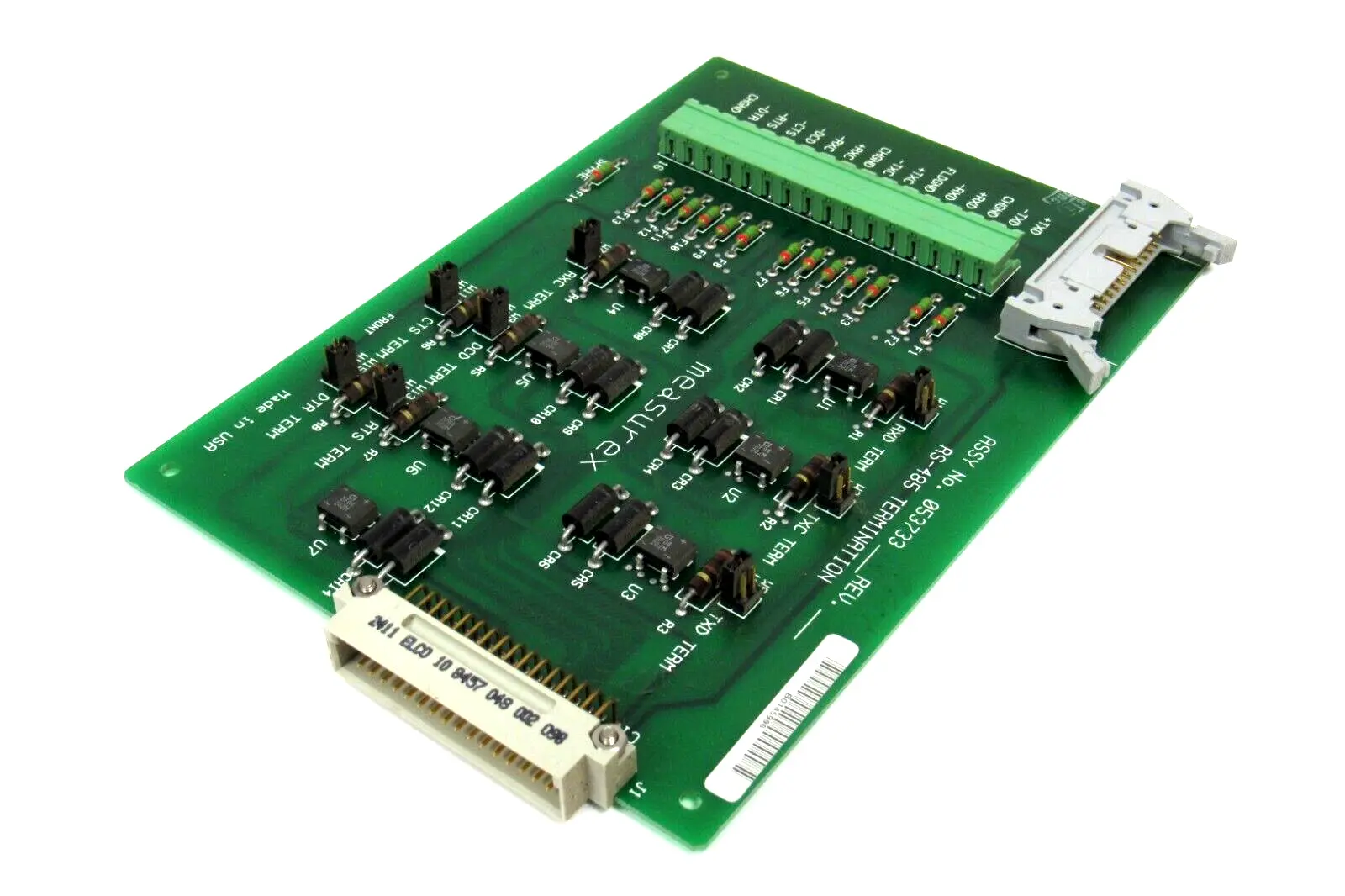 USED MEASUREX 053733 04373300 RS-485 REV B PC BOARD 05373300 RS485