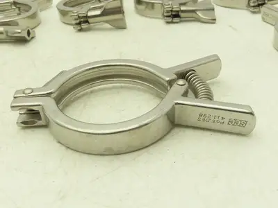 SCC 13MHHMQ-250 Sanitary Squeeze Clamp 2.5" Pipe For 3.2" Flange Lot of 6
