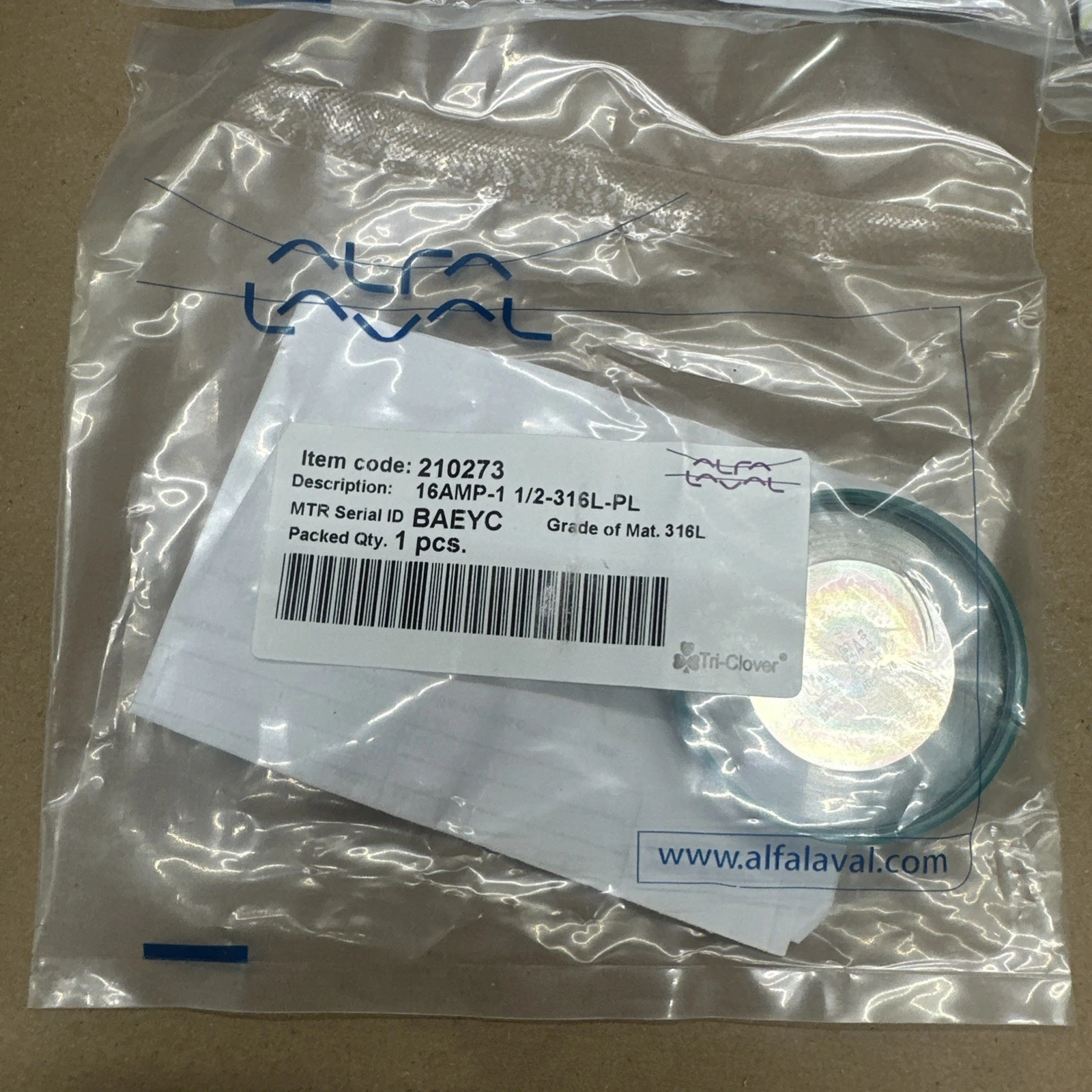 NEW Alfa Laval 16AMP-1 1/2-316L-PL