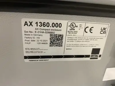USED RITTAL AX COMPACT 600 X 600 X 350 CONTROL CABINET ENCLOSURE