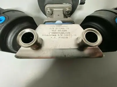 USED 3 ITT PURE-FLO A108 STAINLESS STEEL DIAPHRAGM VALVES W/ POSITION MONITOR